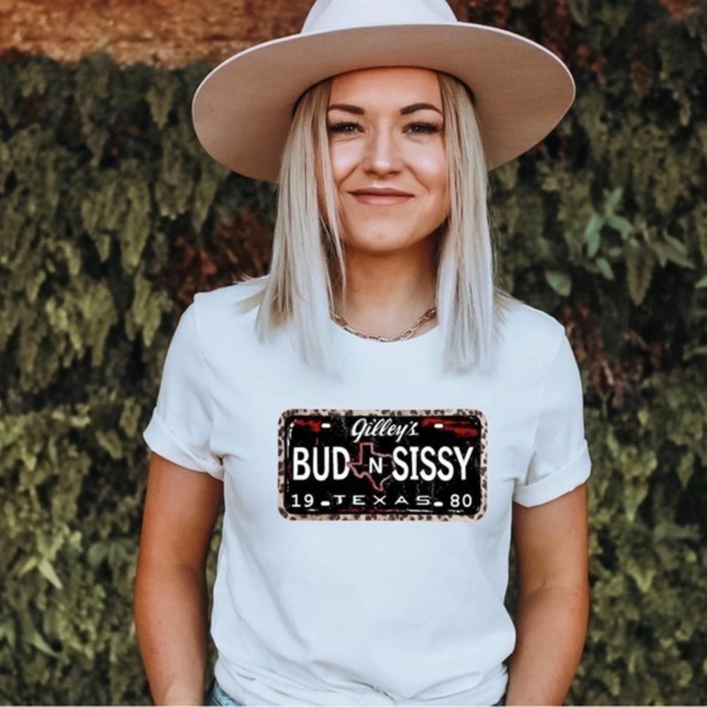 Gilleys Urban Cowboy Bud‎ and Sissy Graphic T-shirt Unisex Sizing